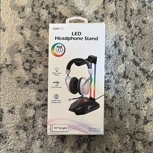 LED Headphone Stand with RGB Lighting - Black